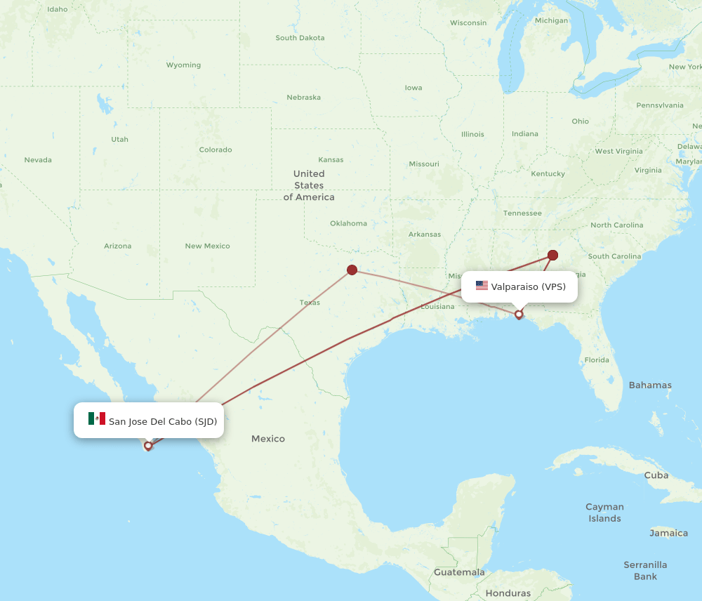 VPS-SJD flight routes