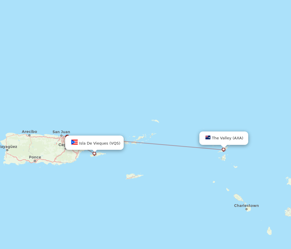 VQS-AXA flight routes