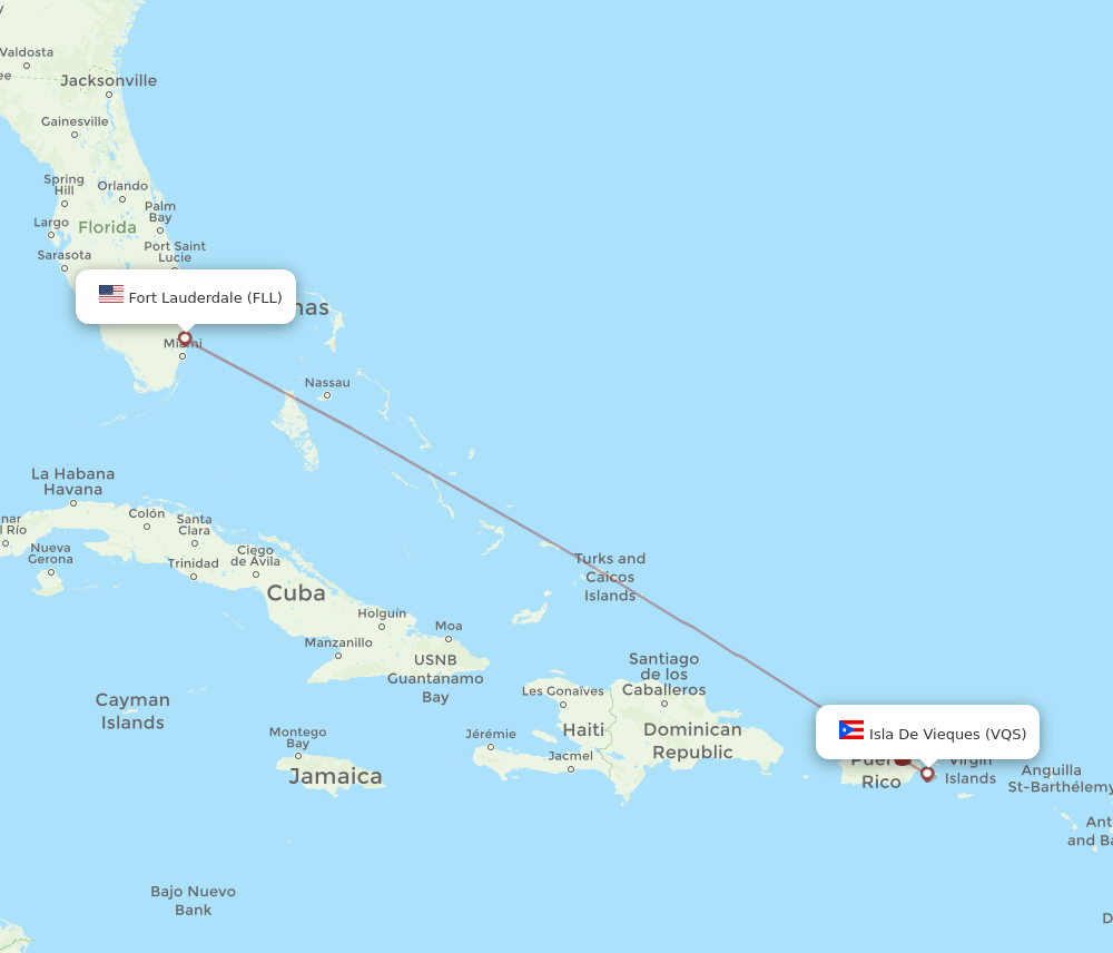 VQS-FLL flight routes