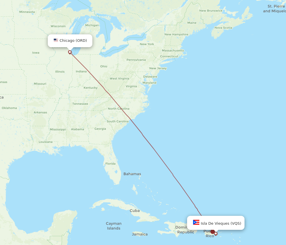 VQS-ORD flight routes