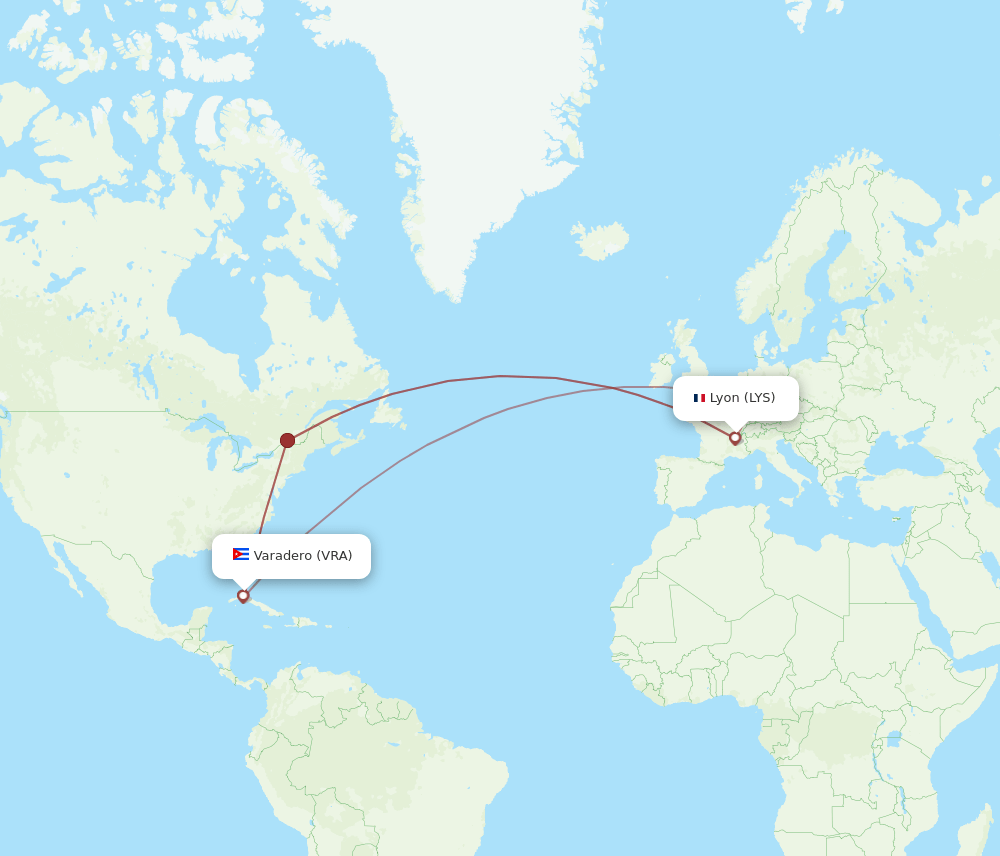VRA-LYS flight routes