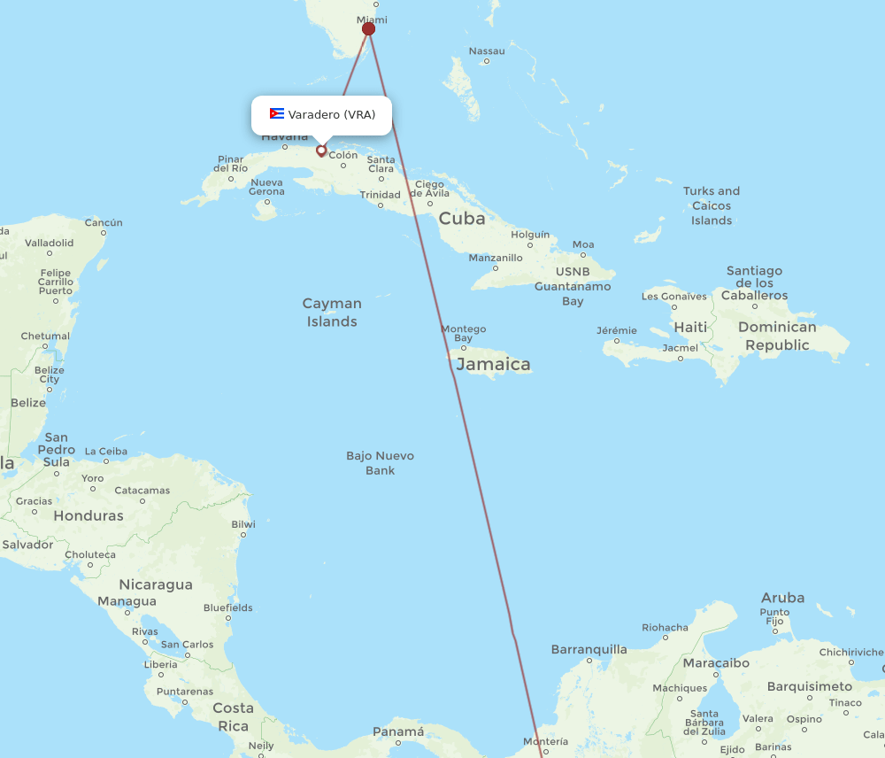 VRA-MDE flight routes