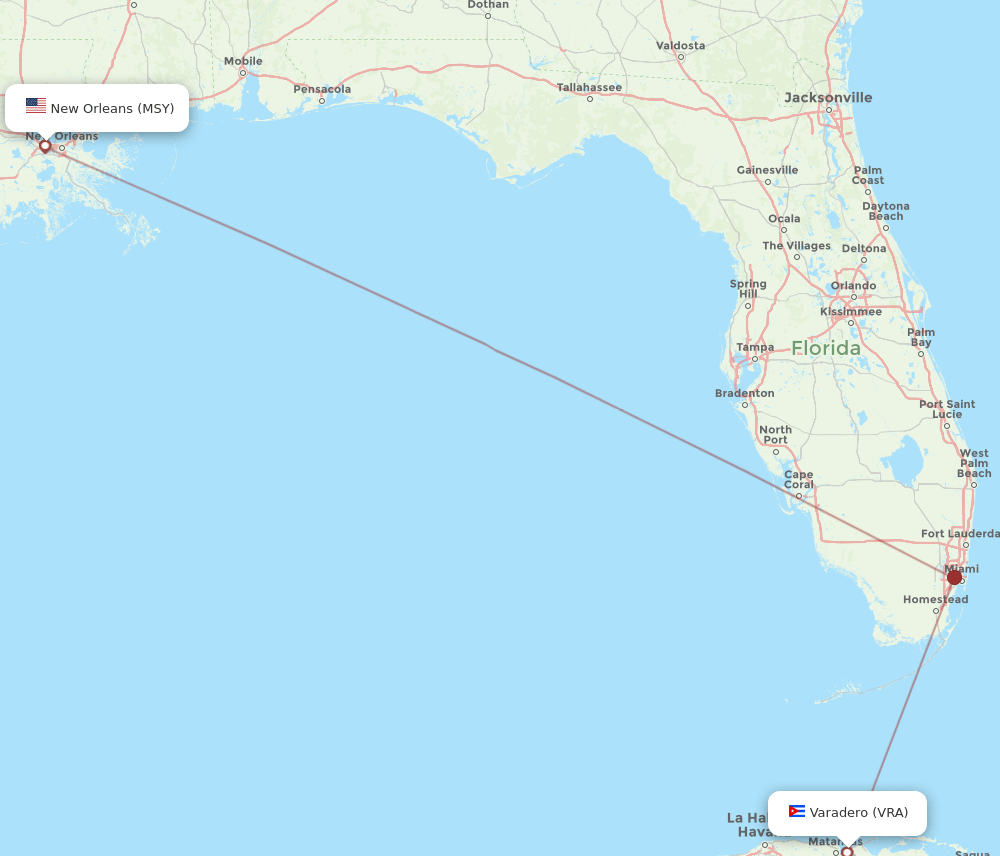 VRA-MSY flight routes