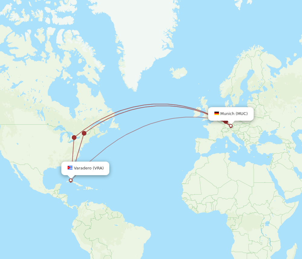 VRA-MUC flight routes