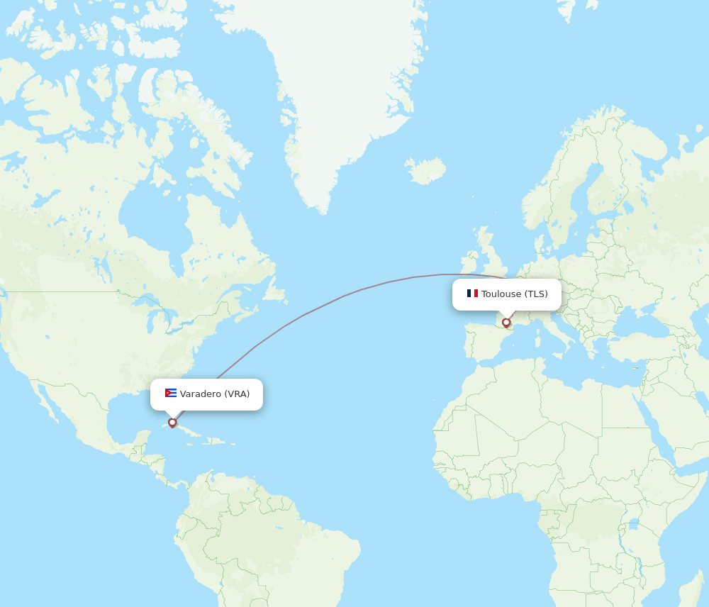 VRA-TLS flight routes