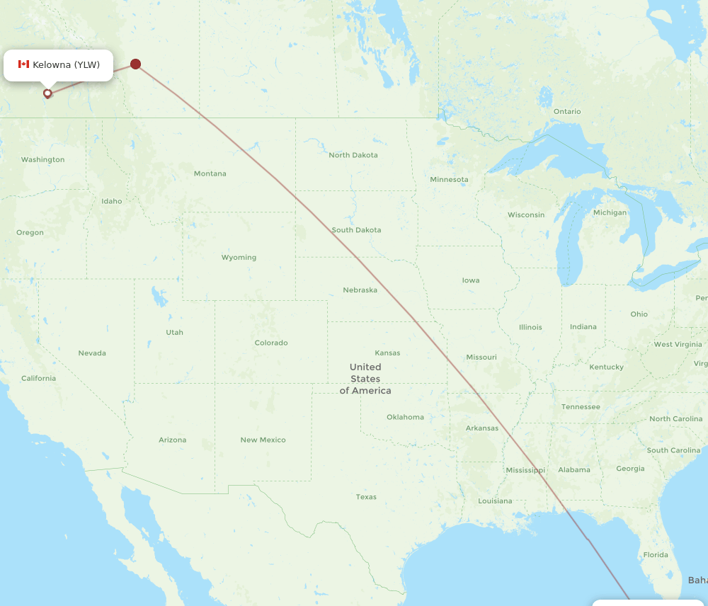 VRA-YLW flight routes