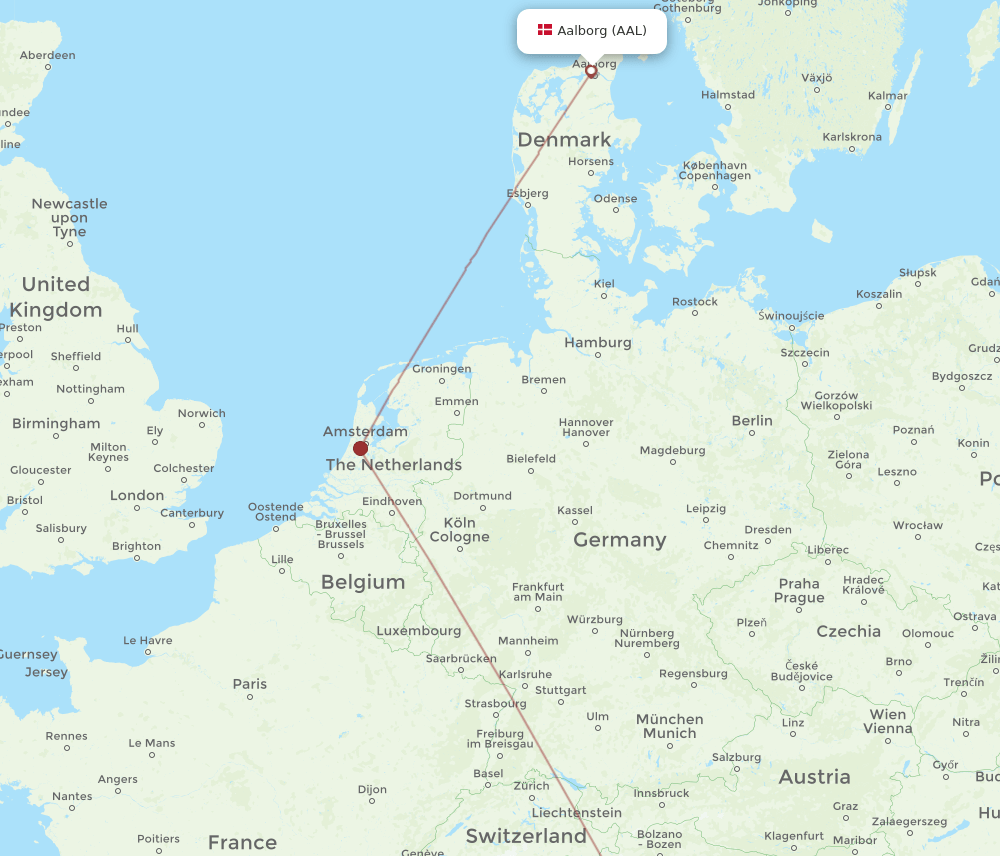 VRN-AAL flight routes