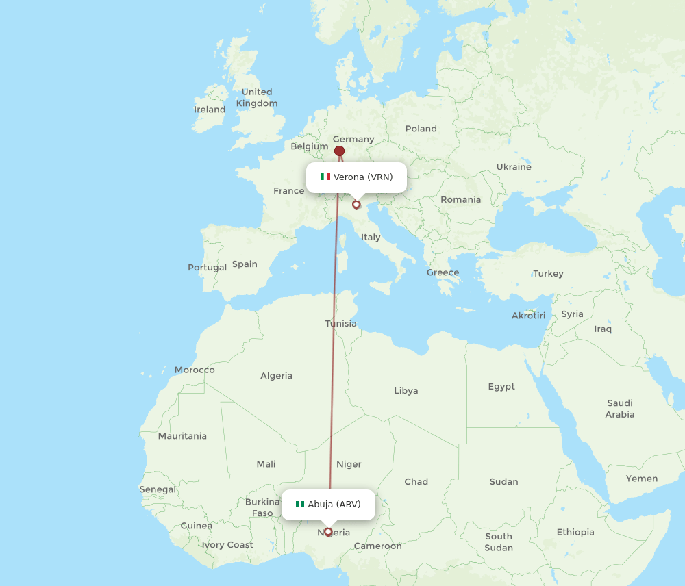 VRN-ABV flight routes