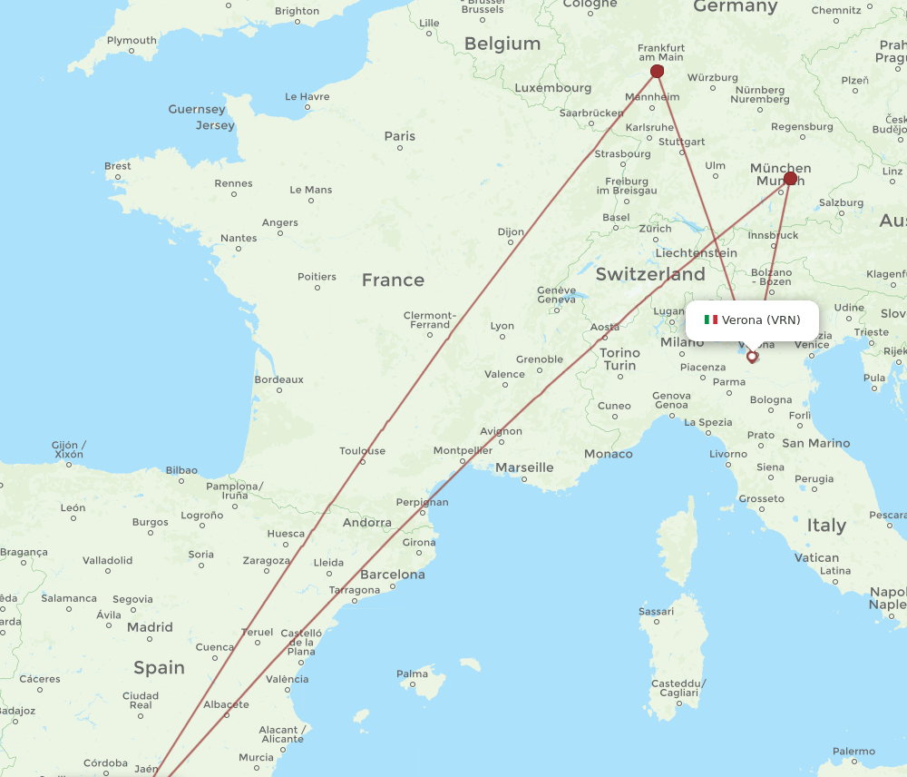 VRN-AGP flight routes