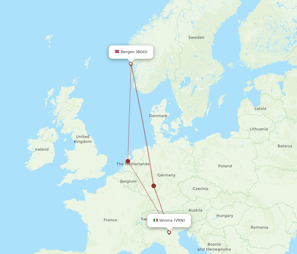 VRN-BGO flight routes