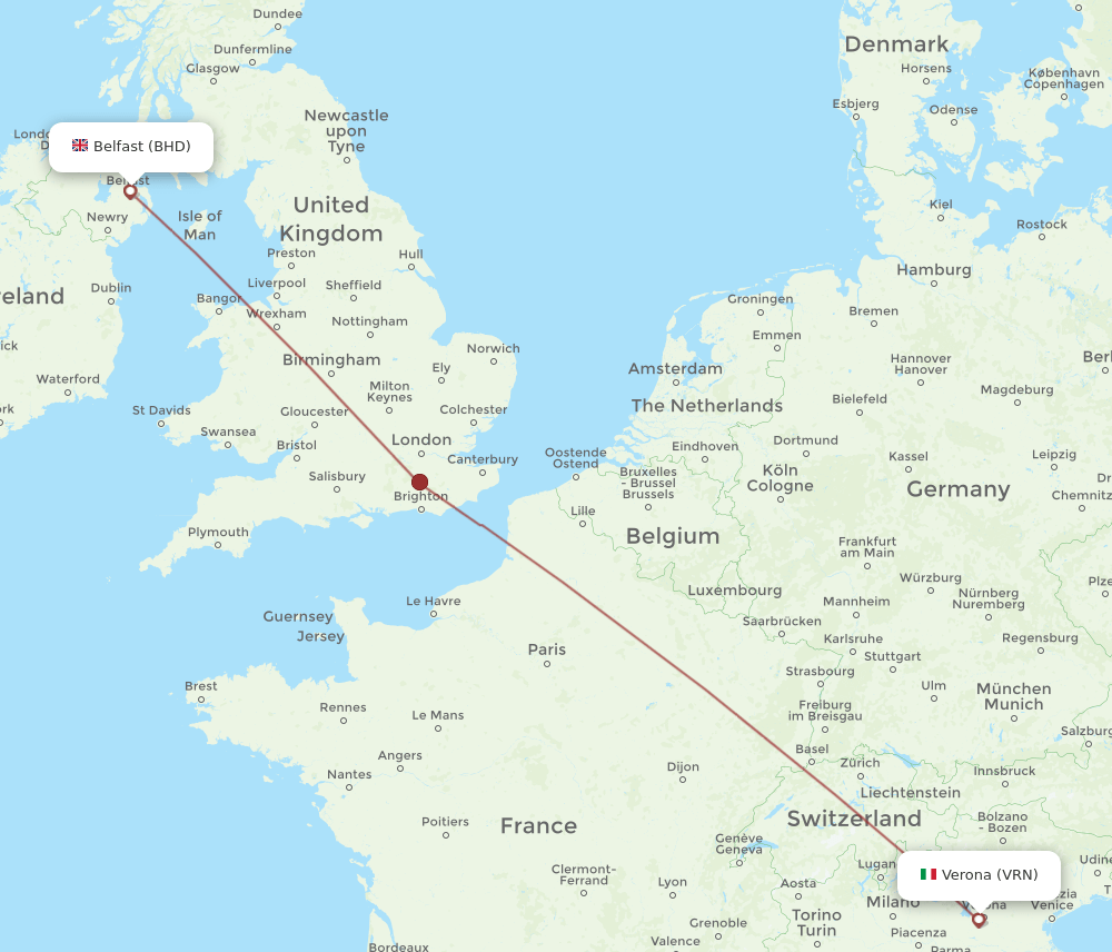 VRN-BHD flight routes