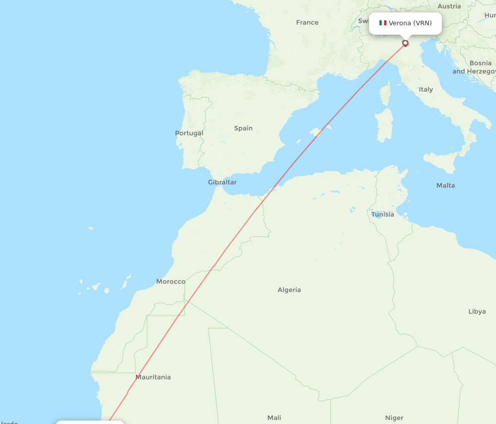 DSS to VRN flights and routes map