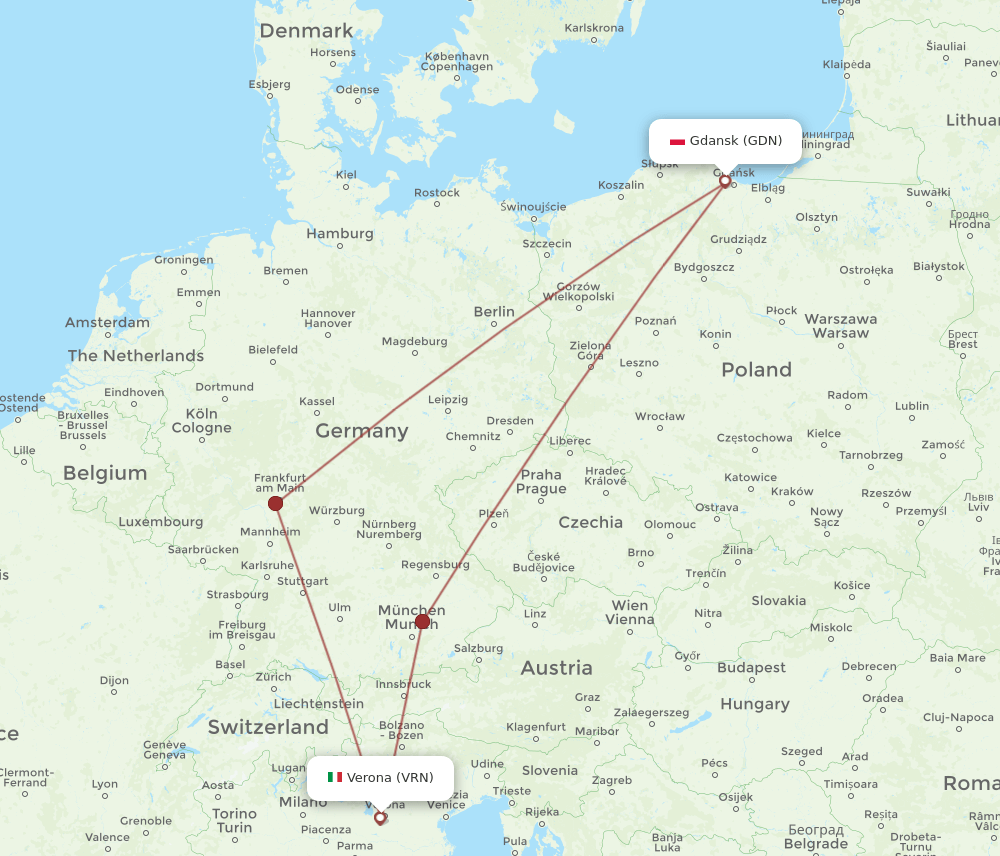 VRN-GDN flight routes