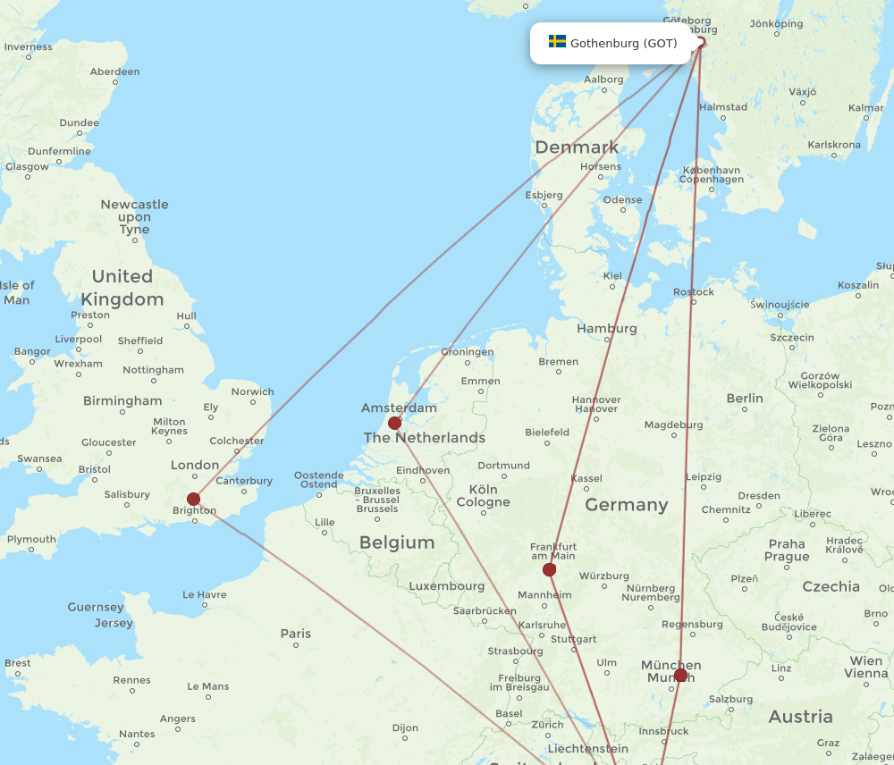 VRN to GOT flights and routes map