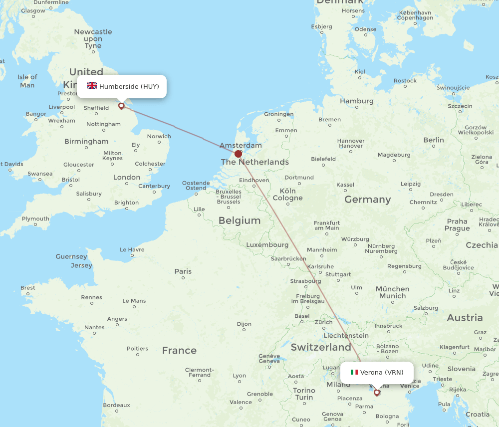 VRN-HUY flight routes