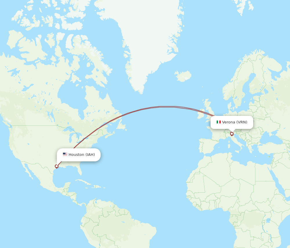 VRN-IAH flight routes