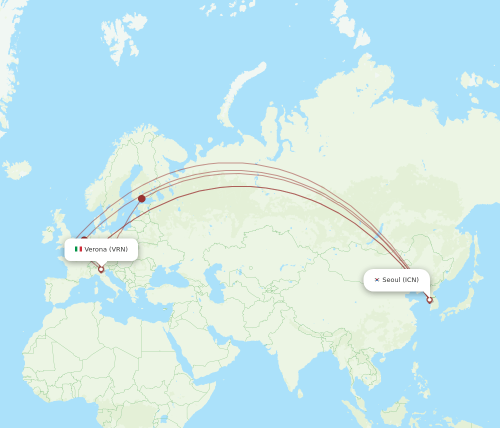 VRN-ICN flight routes