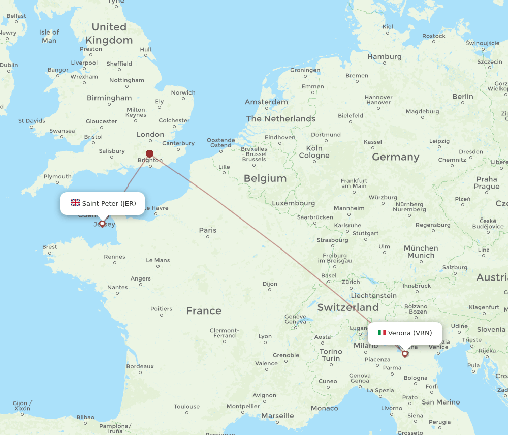 VRN-JER flight routes
