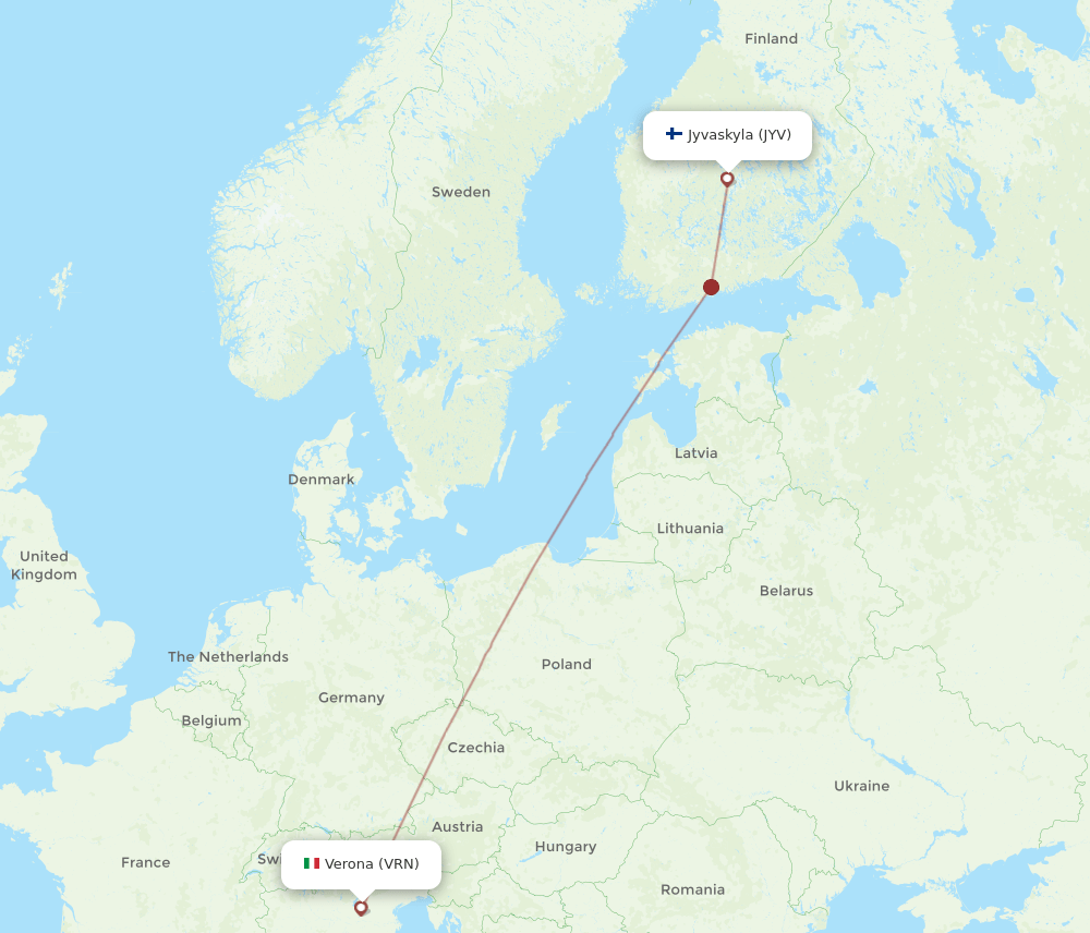 VRN-JYV flight routes