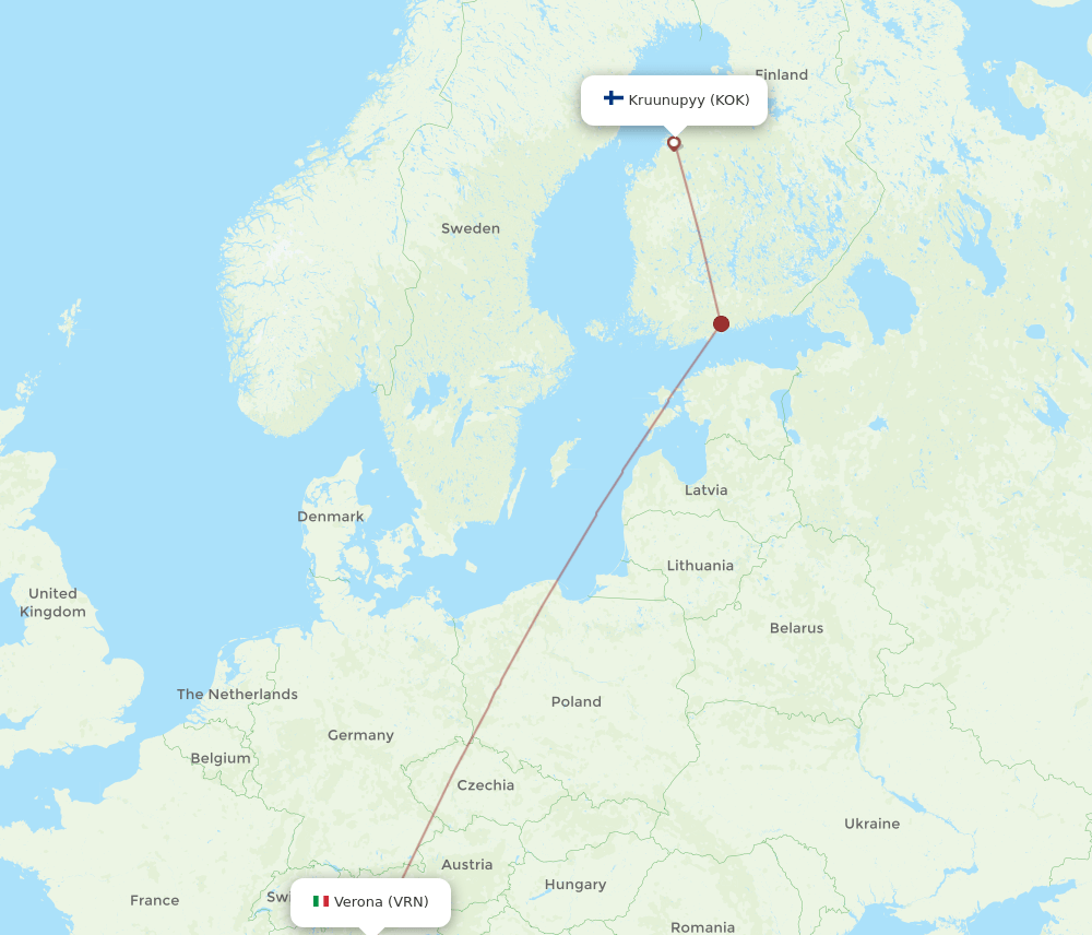 VRN-KOK flight routes