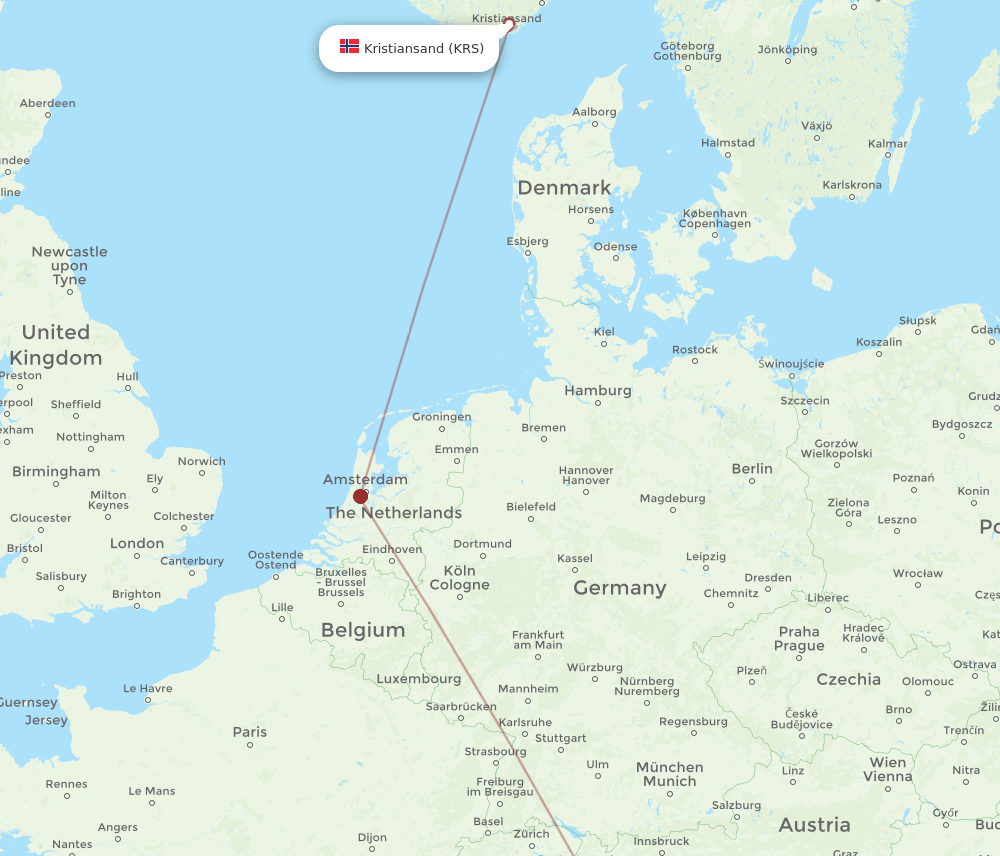 VRN-KRS flight routes