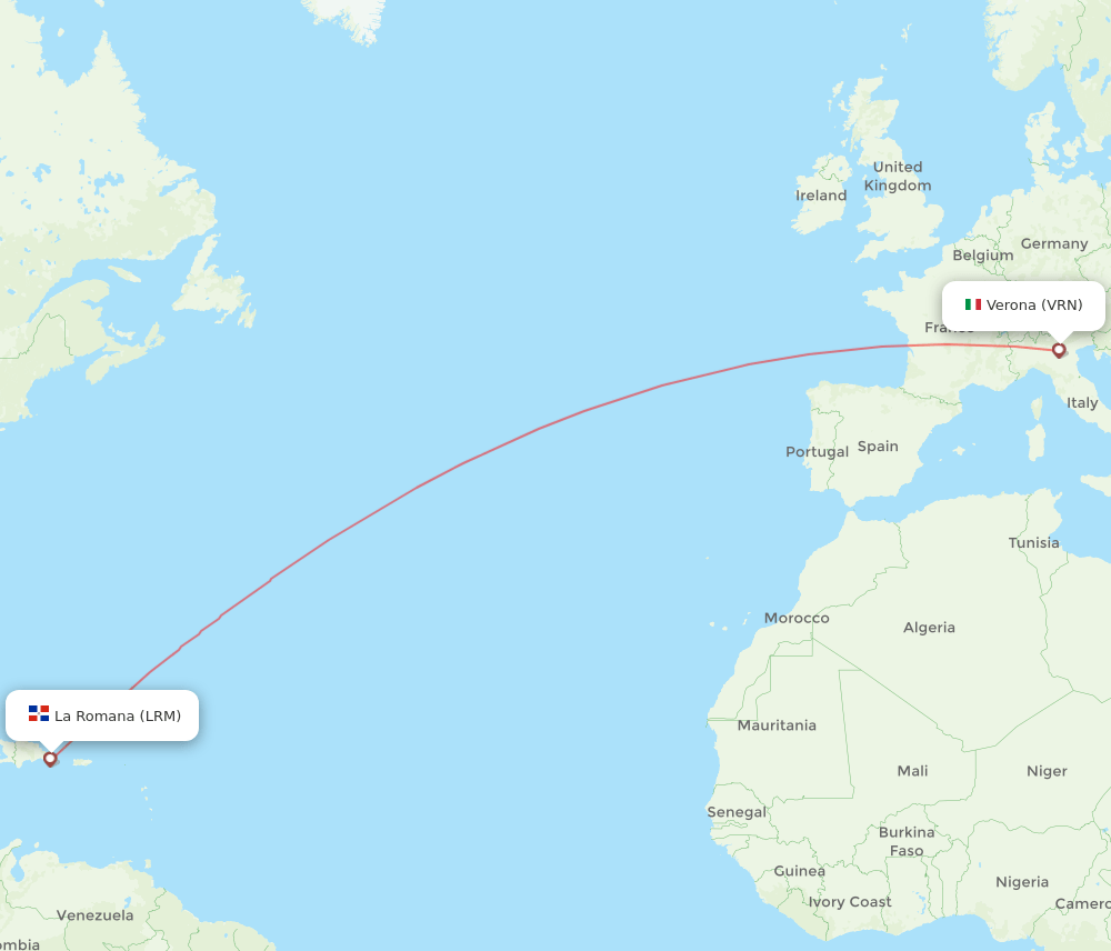 VRN-LRM flight routes