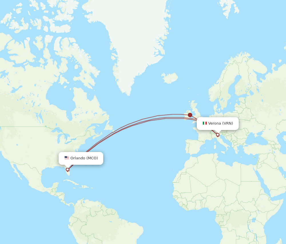 VRN-MCO flight routes