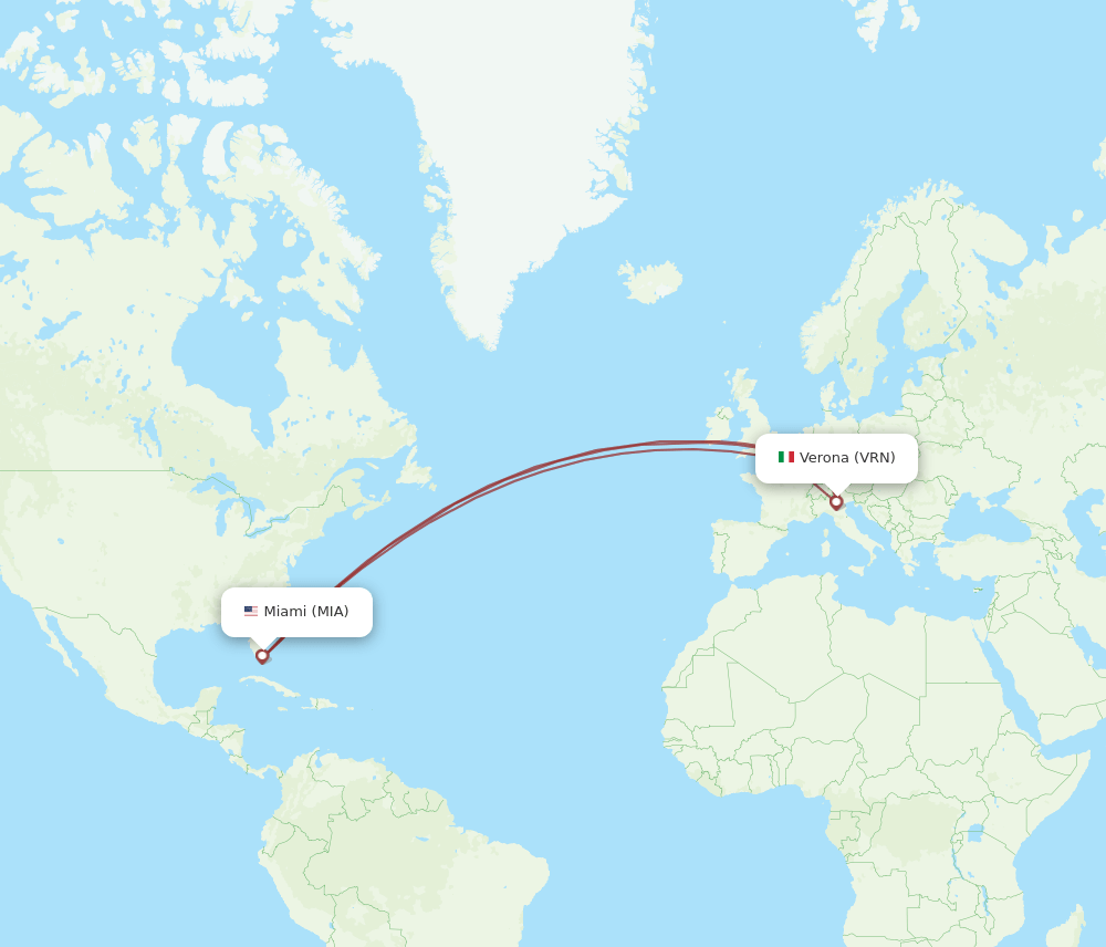 VRN-MIA flight routes