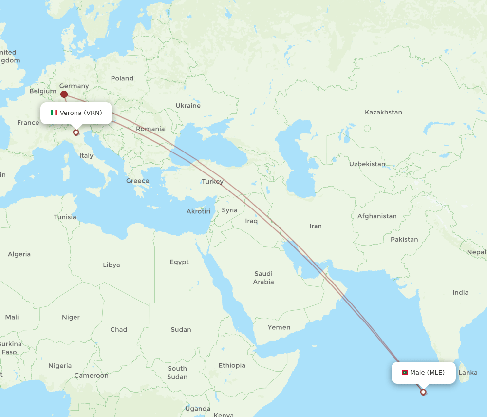 VRN-MLE flight routes