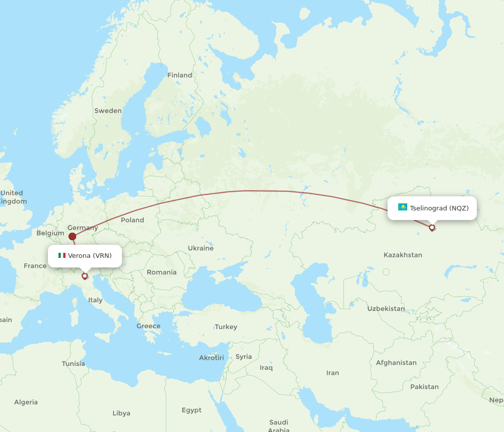 VRN-NQZ flight routes