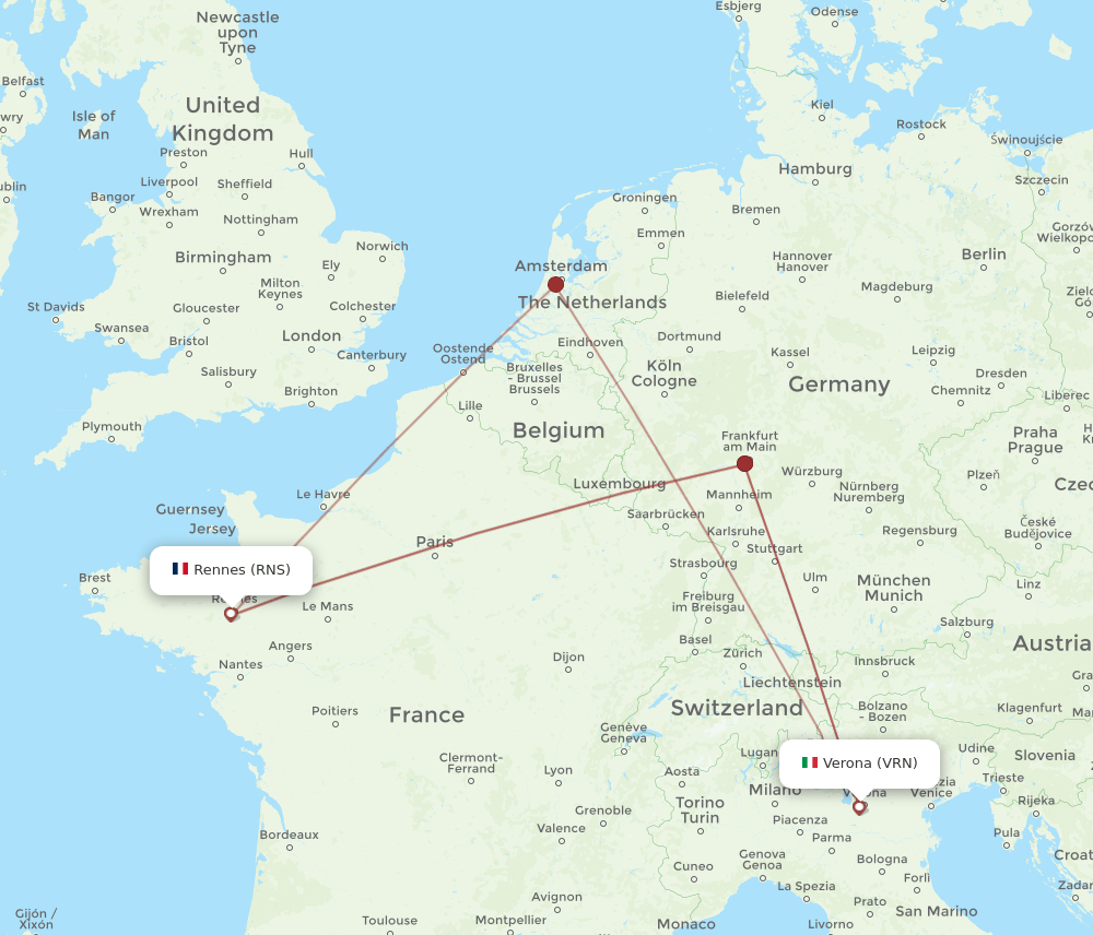 VRN-RNS flight routes