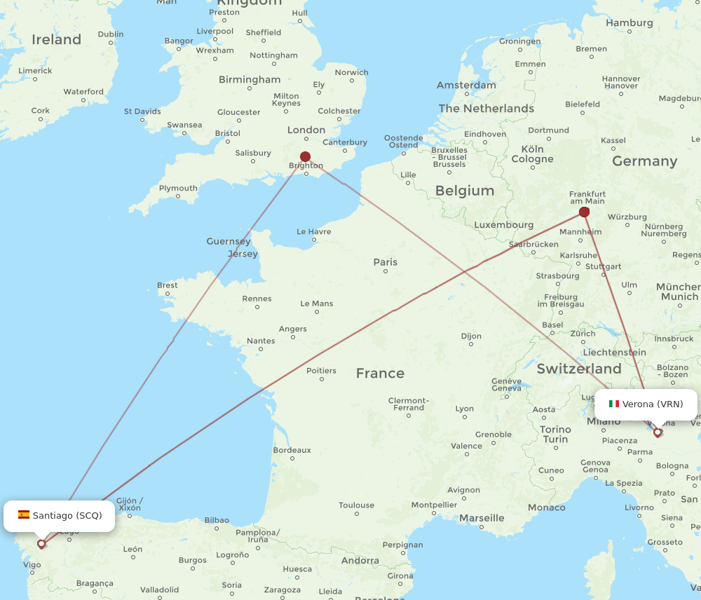 VRN-SCQ flight routes