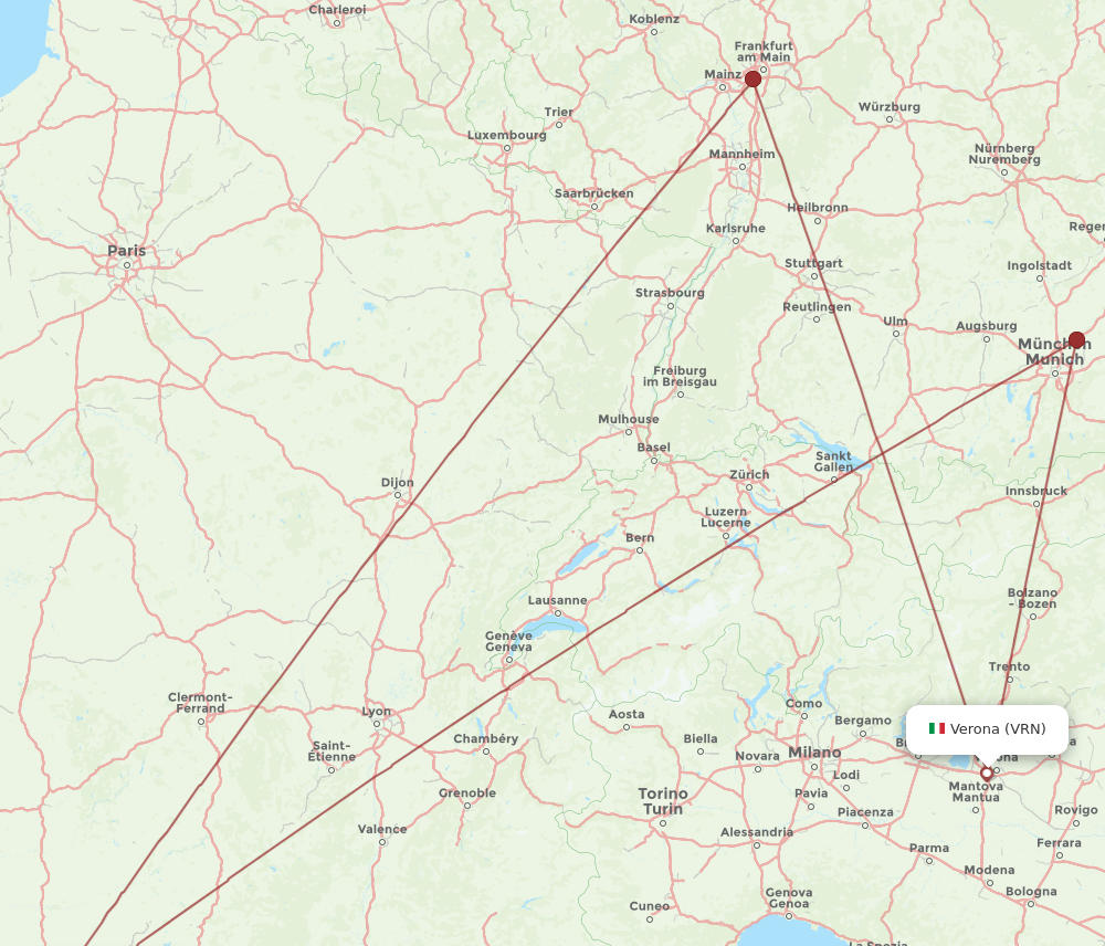 VRN to TLS flights and routes map