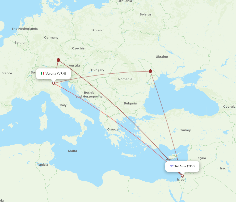 VRN-TLV flight routes
