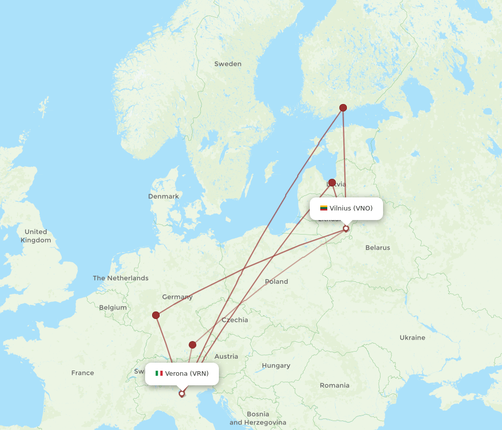 VRN-VNO flight routes