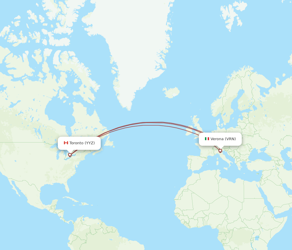 VRN-YYZ flight routes