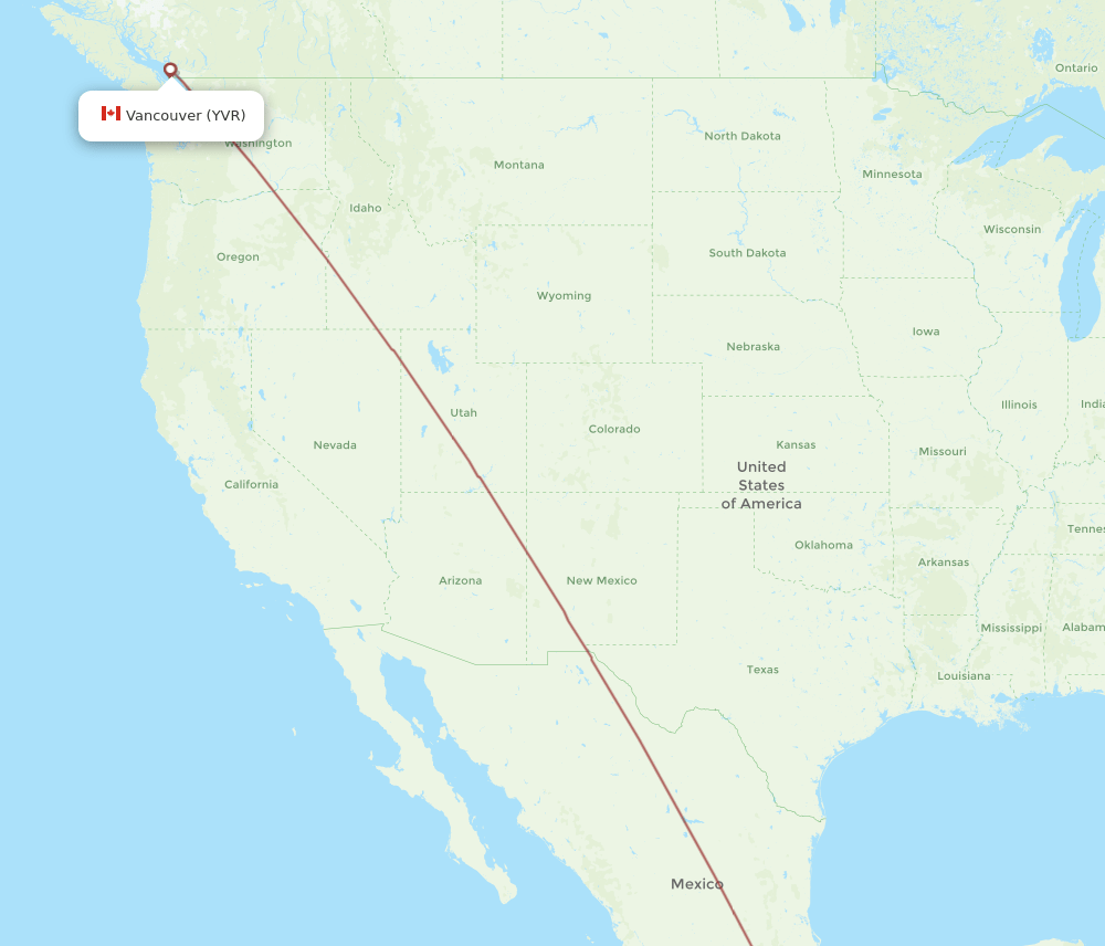 VSA-YVR flight routes