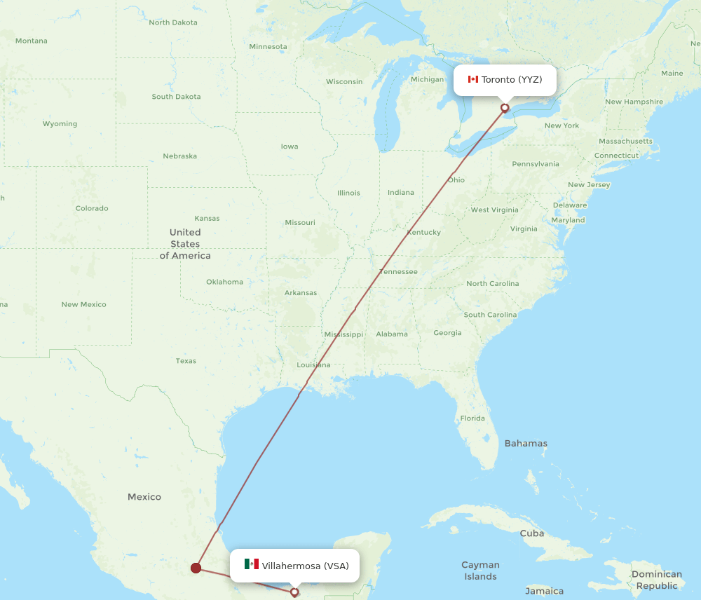 VSA-YYZ flight routes