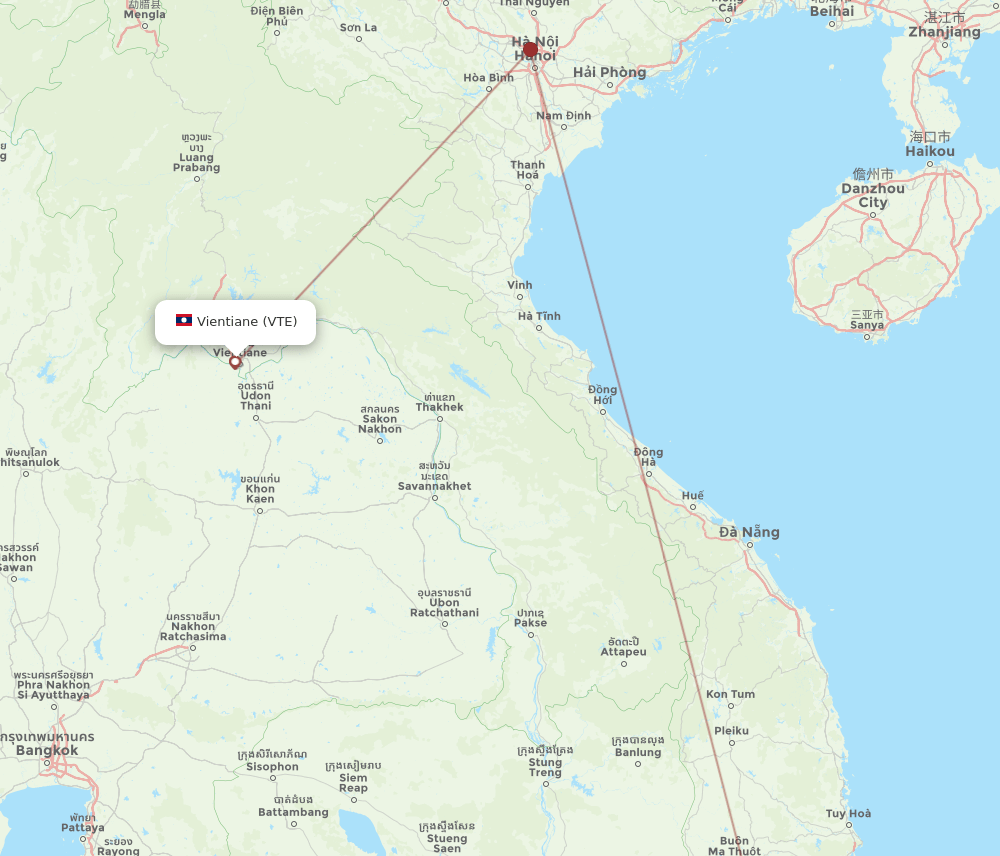 VTE-DLI flight routes