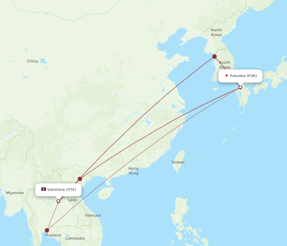 VTE-FUK flight routes