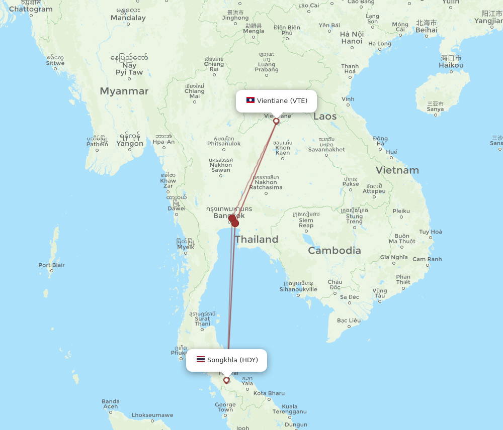 VTE-HDY flight routes