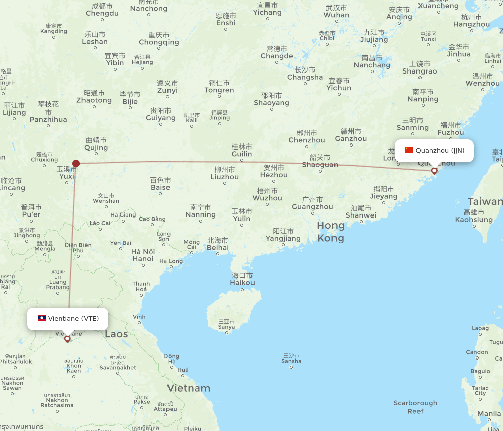 VTE-JJN flight routes