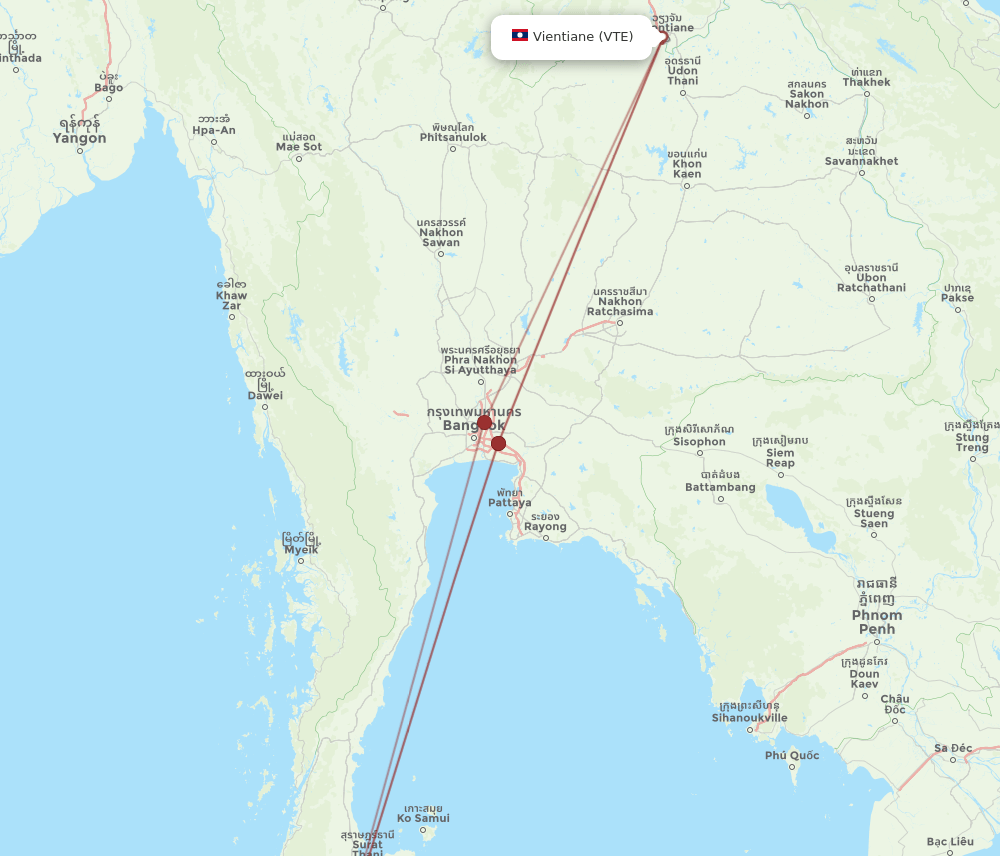 VTE-KBV flight routes