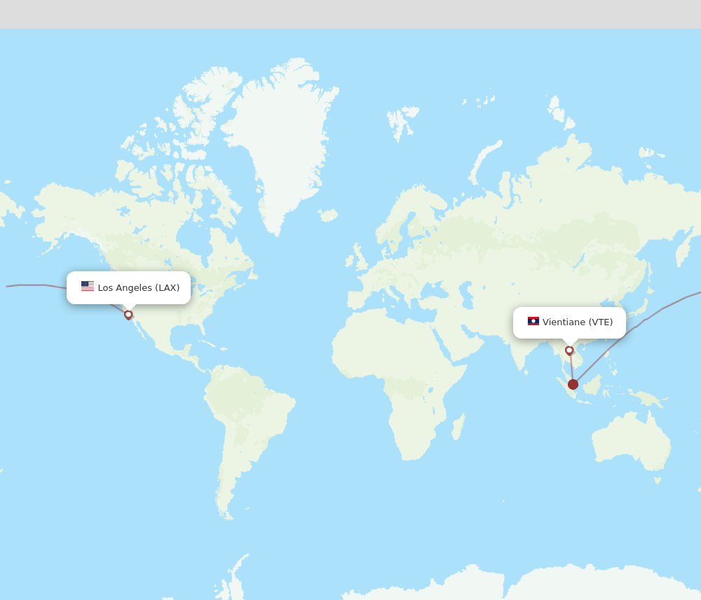 VTE-LAX flight routes