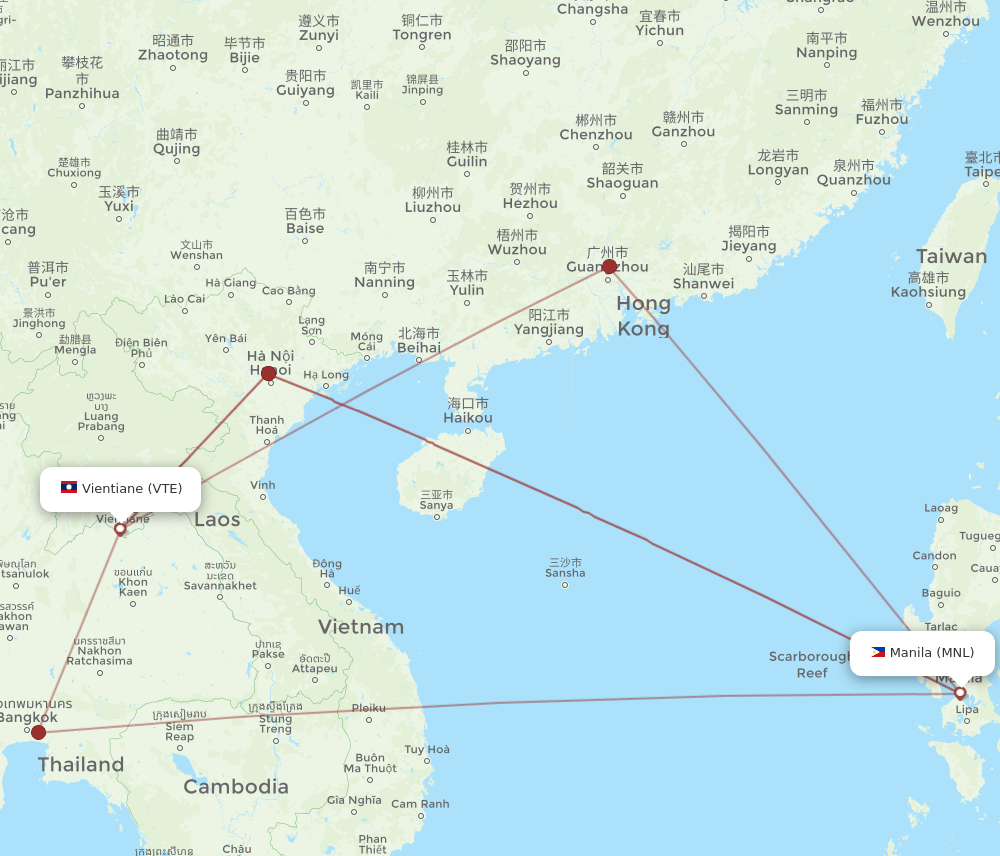 VTE-MNL flight routes