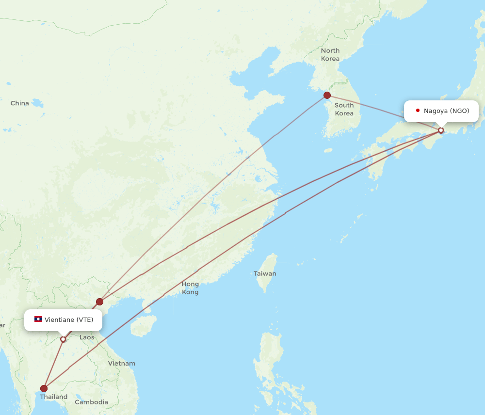 VTE-NGO flight routes