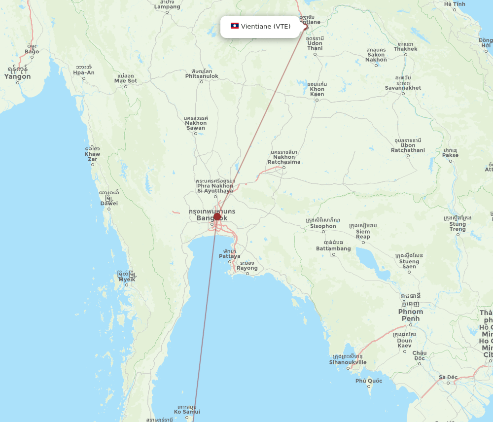 VTE-NST flight routes
