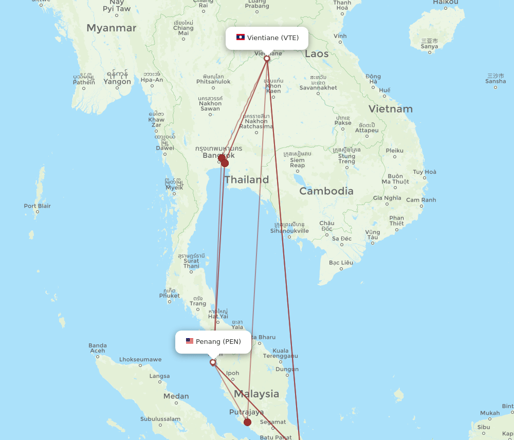 VTE-PEN flight routes