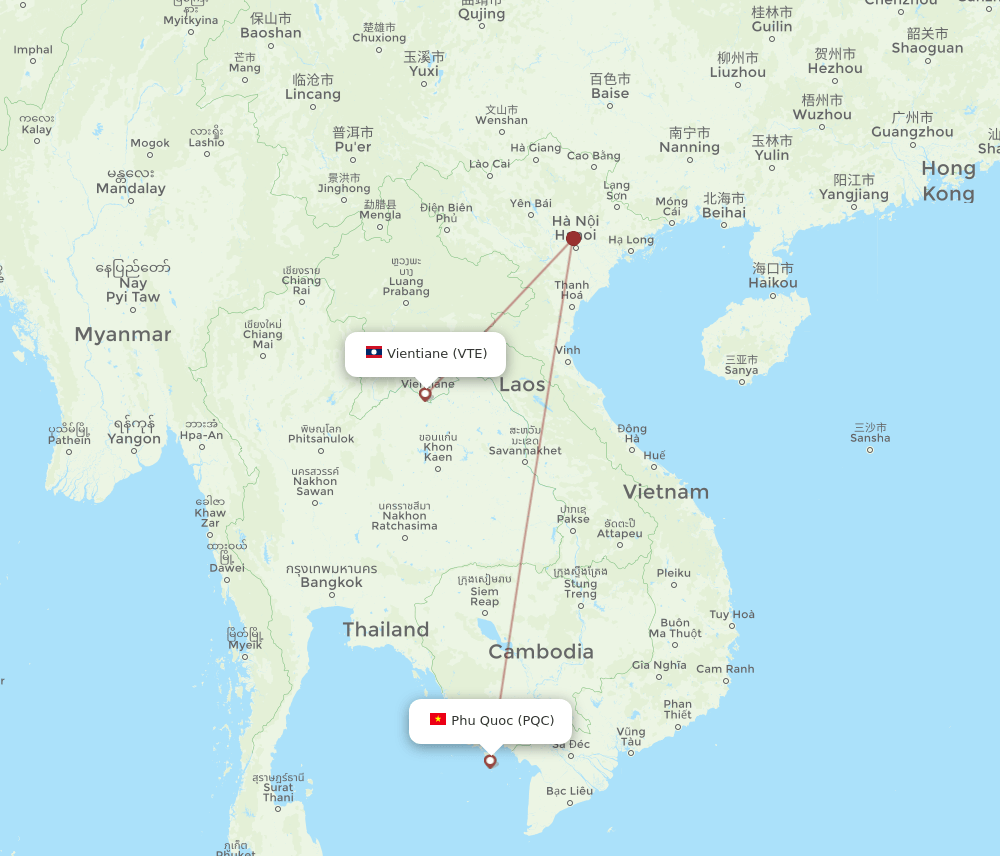 VTE-PQC flight routes