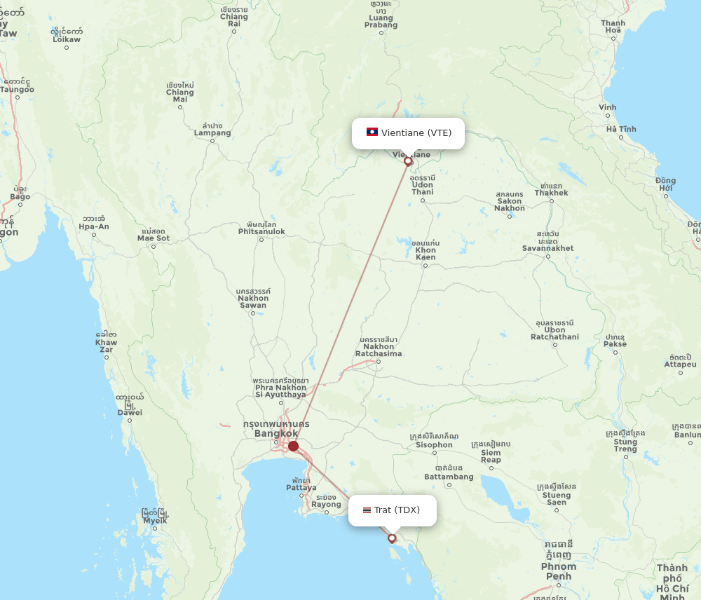 VTE-TDX flight routes